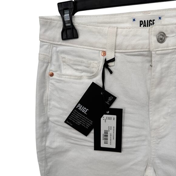 PAIGE DENIM NWT Claudine Live in Kick Flare Denim Jean Crisp White // 26 - Picture 6 of 14